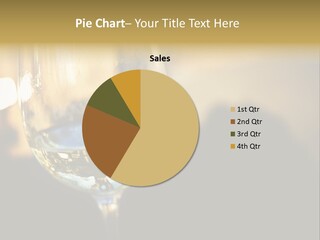 A Glass Of White Wine On A Table PowerPoint Template