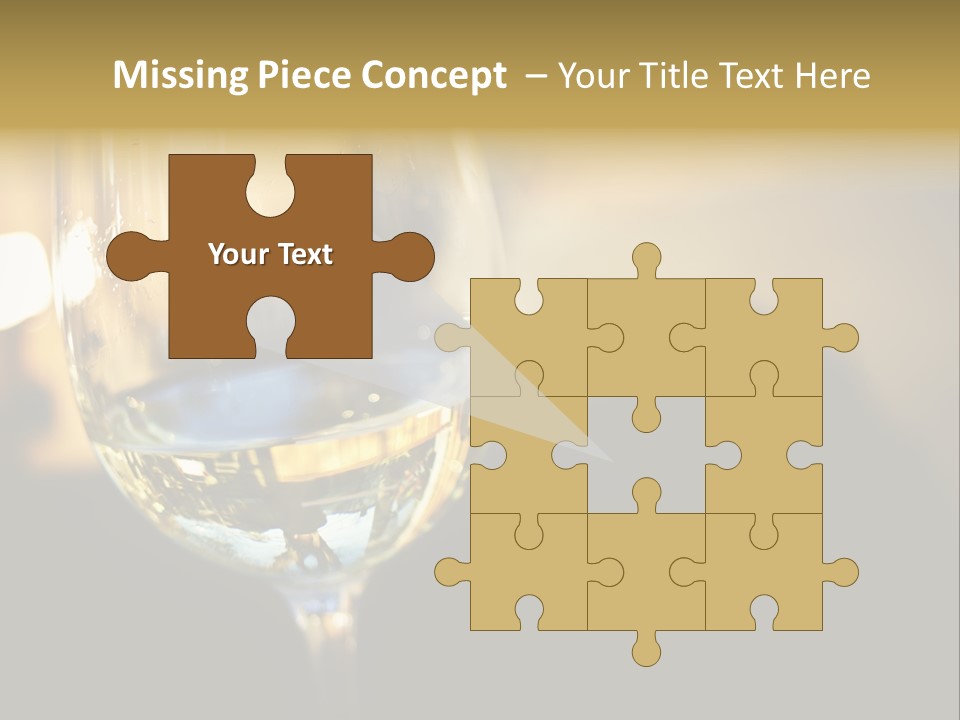 A Glass Of White Wine On A Table PowerPoint Template