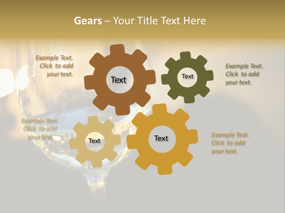 A Glass Of White Wine On A Table PowerPoint Template