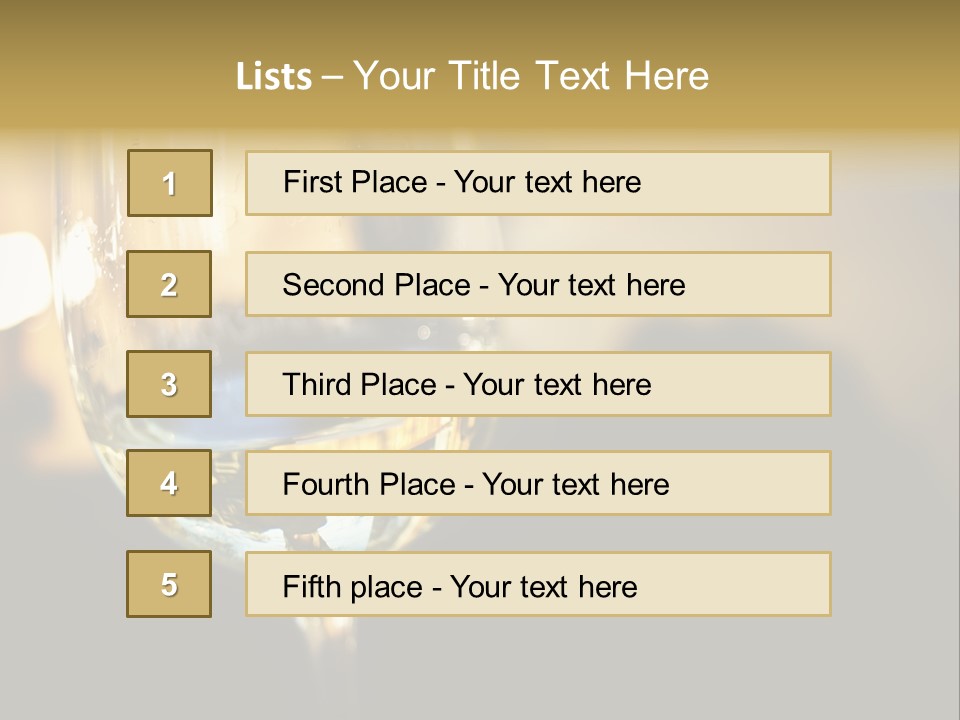 A Glass Of White Wine On A Table PowerPoint Template