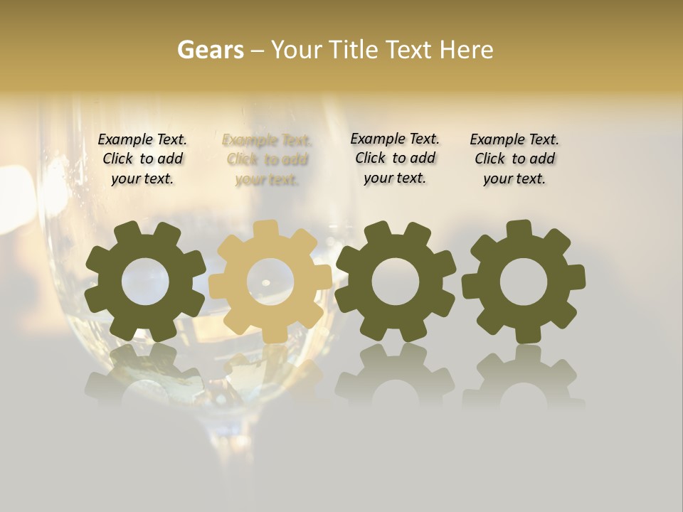 A Glass Of White Wine On A Table PowerPoint Template