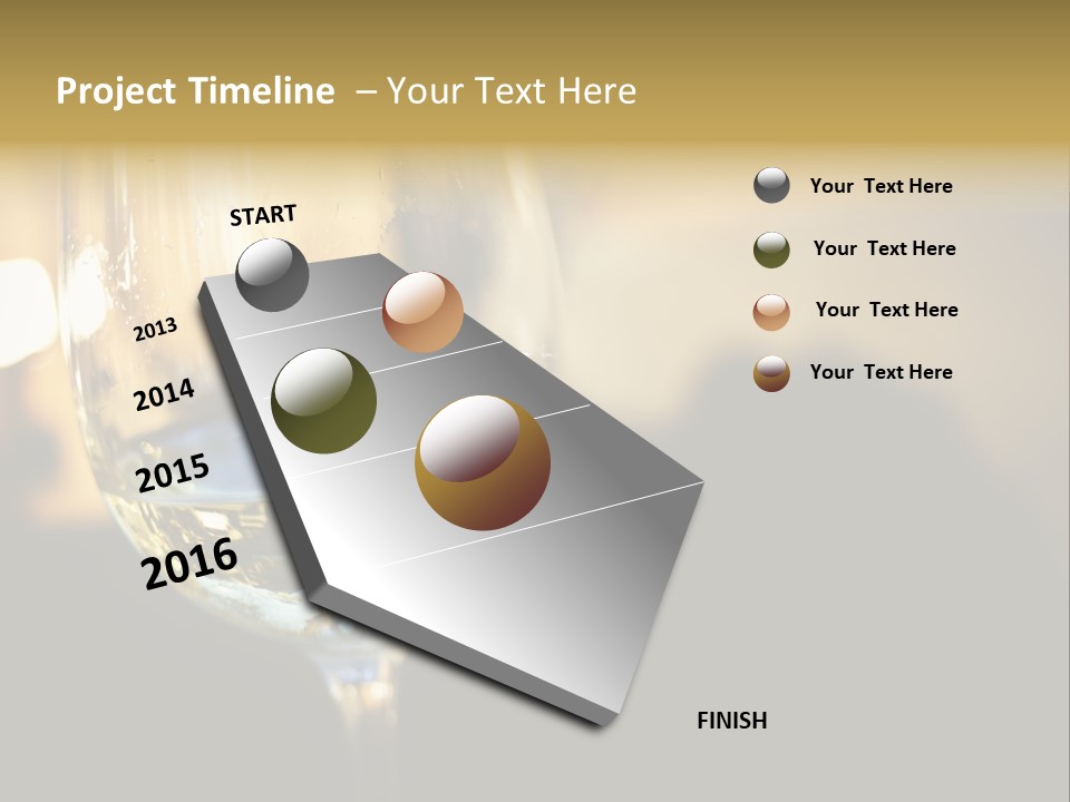 A Glass Of White Wine On A Table PowerPoint Template