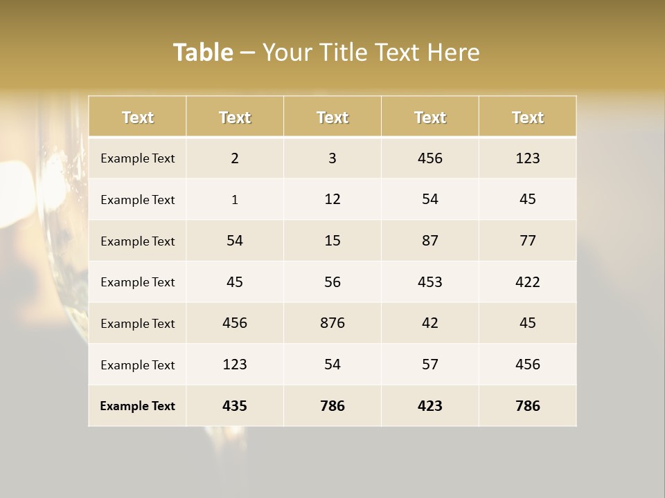 A Glass Of White Wine On A Table PowerPoint Template