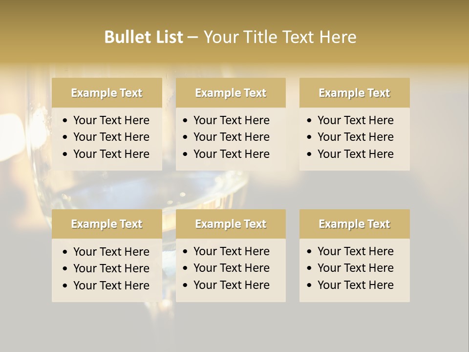 A Glass Of White Wine On A Table PowerPoint Template