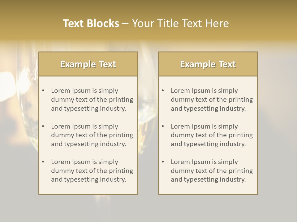 A Glass Of White Wine On A Table PowerPoint Template