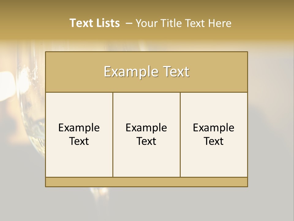 A Glass Of White Wine On A Table PowerPoint Template