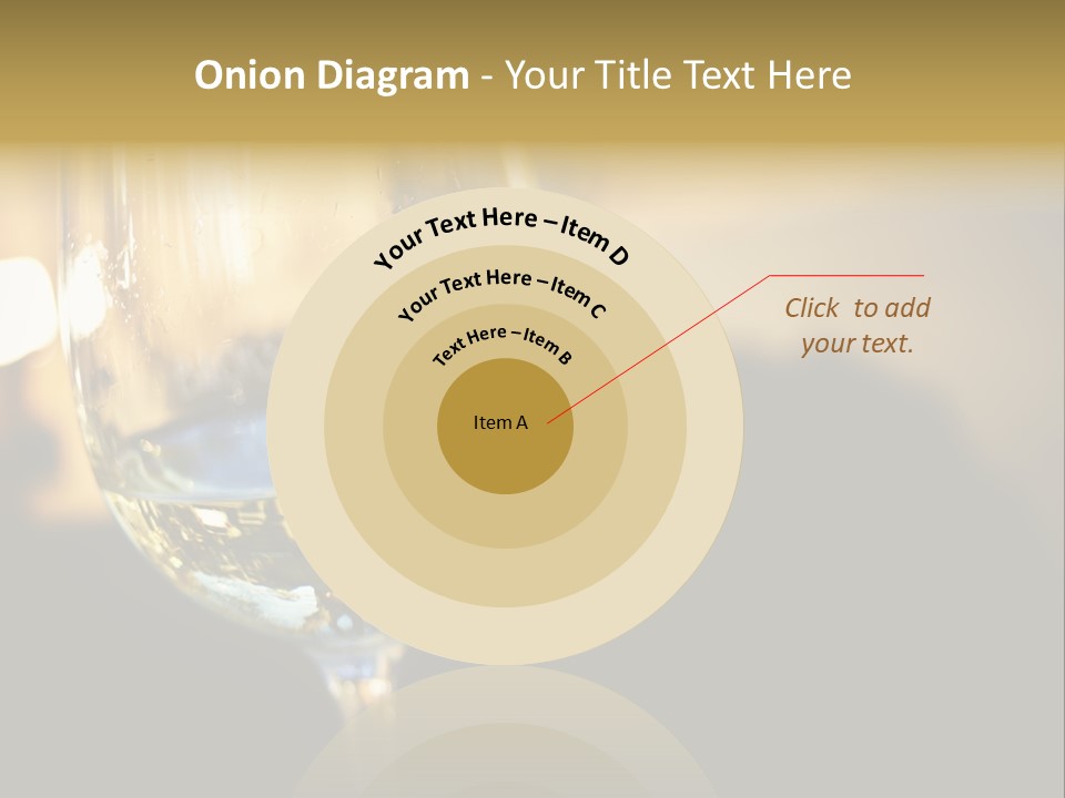 A Glass Of White Wine On A Table PowerPoint Template