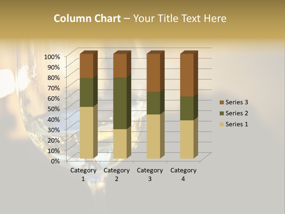 A Glass Of White Wine On A Table PowerPoint Template