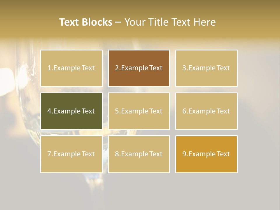 A Glass Of White Wine On A Table PowerPoint Template