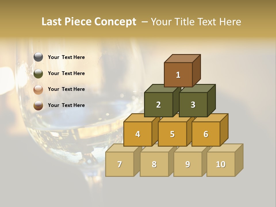 A Glass Of White Wine On A Table PowerPoint Template