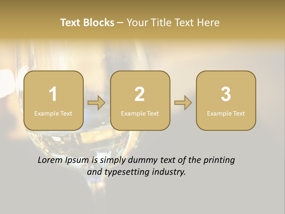 A Glass Of White Wine On A Table PowerPoint Template