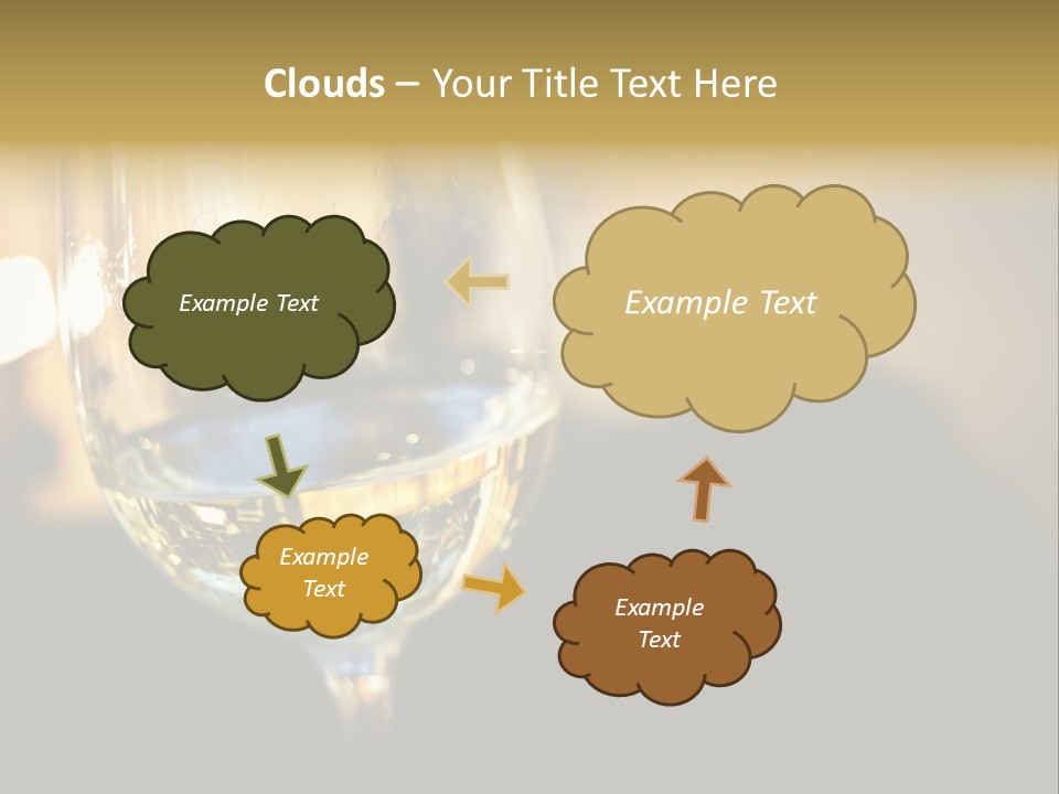 A Glass Of White Wine On A Table PowerPoint Template