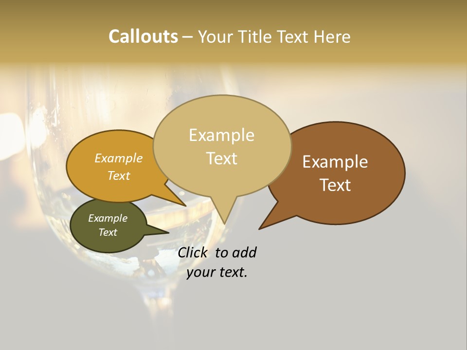 A Glass Of White Wine On A Table PowerPoint Template