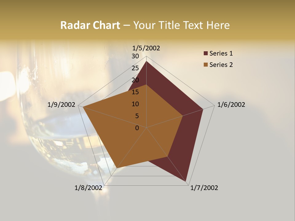 A Glass Of White Wine On A Table PowerPoint Template
