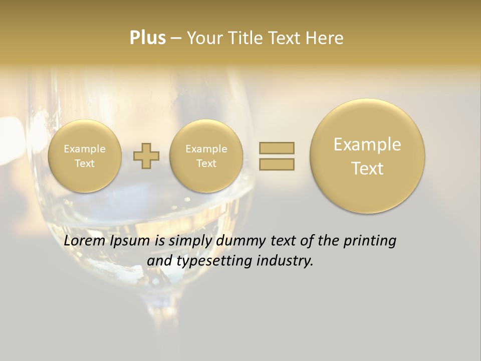 A Glass Of White Wine On A Table PowerPoint Template