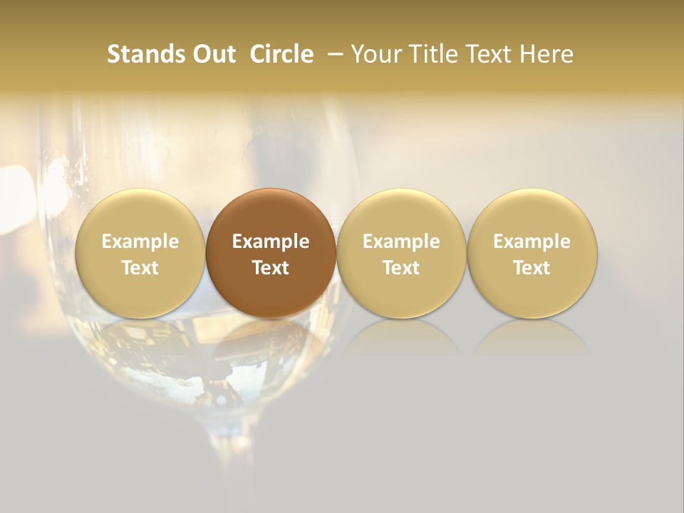 A Glass Of White Wine On A Table PowerPoint Template