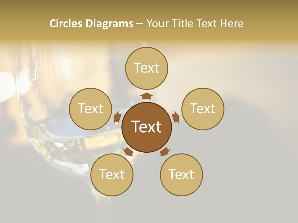 A Glass Of White Wine On A Table PowerPoint Template