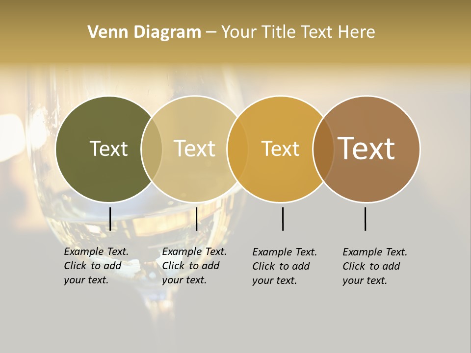 A Glass Of White Wine On A Table PowerPoint Template