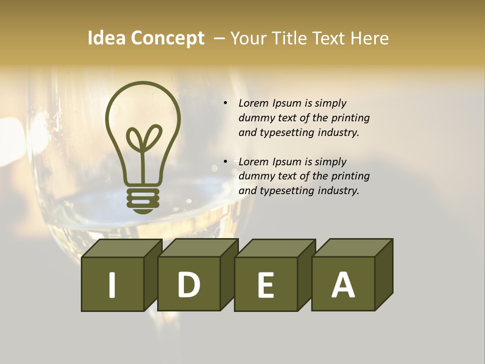 A Glass Of White Wine On A Table PowerPoint Template