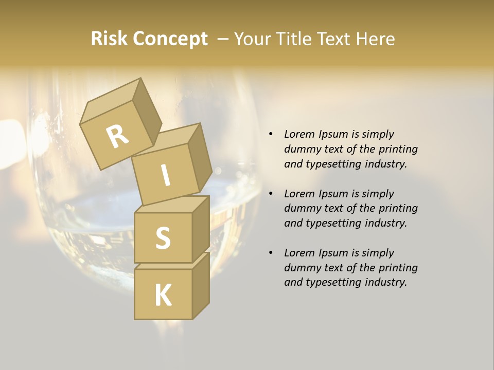 A Glass Of White Wine On A Table PowerPoint Template