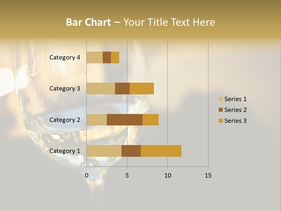 A Glass Of White Wine On A Table PowerPoint Template