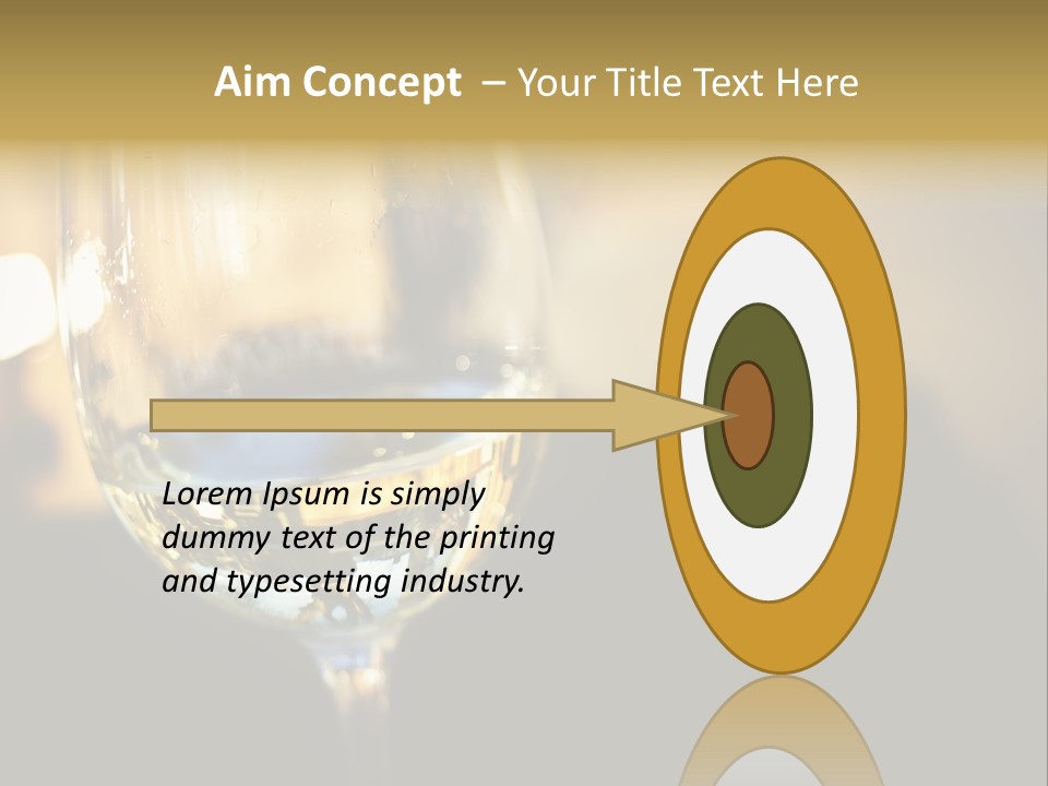 A Glass Of White Wine On A Table PowerPoint Template