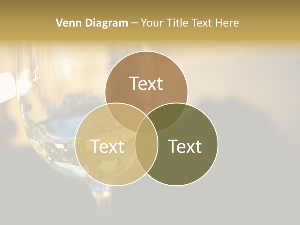 A Glass Of White Wine On A Table PowerPoint Template