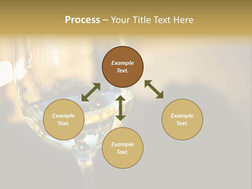 A Glass Of White Wine On A Table PowerPoint Template