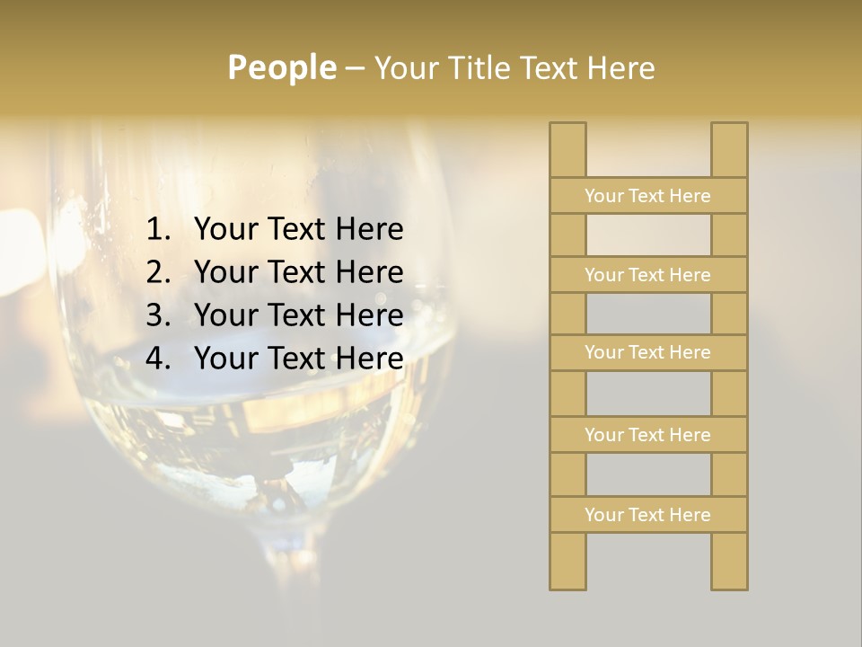 A Glass Of White Wine On A Table PowerPoint Template