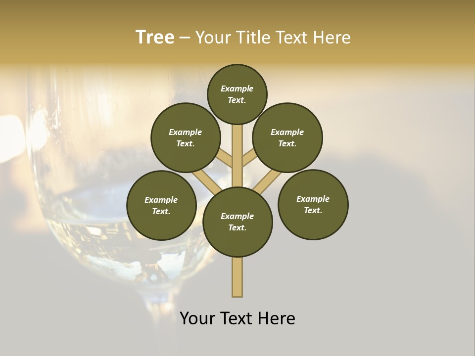 A Glass Of White Wine On A Table PowerPoint Template