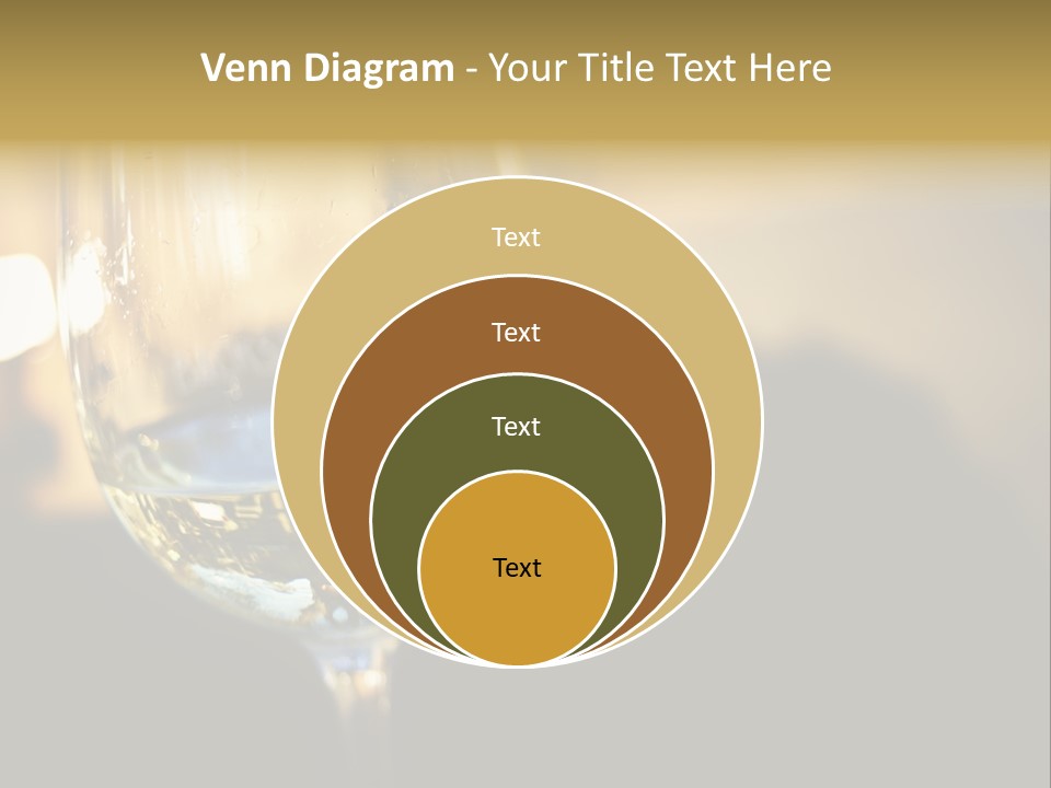 A Glass Of White Wine On A Table PowerPoint Template