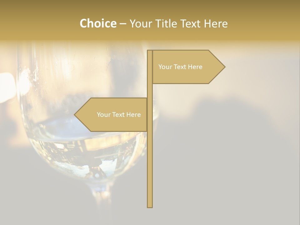 A Glass Of White Wine On A Table PowerPoint Template