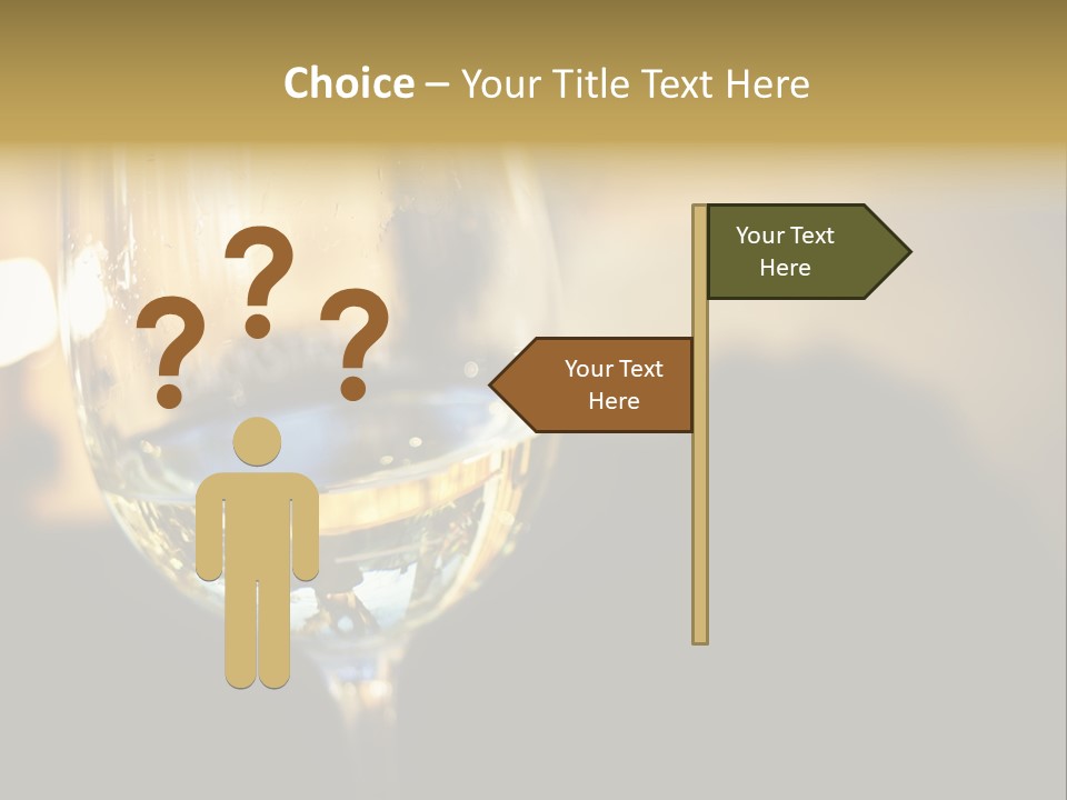 A Glass Of White Wine On A Table PowerPoint Template