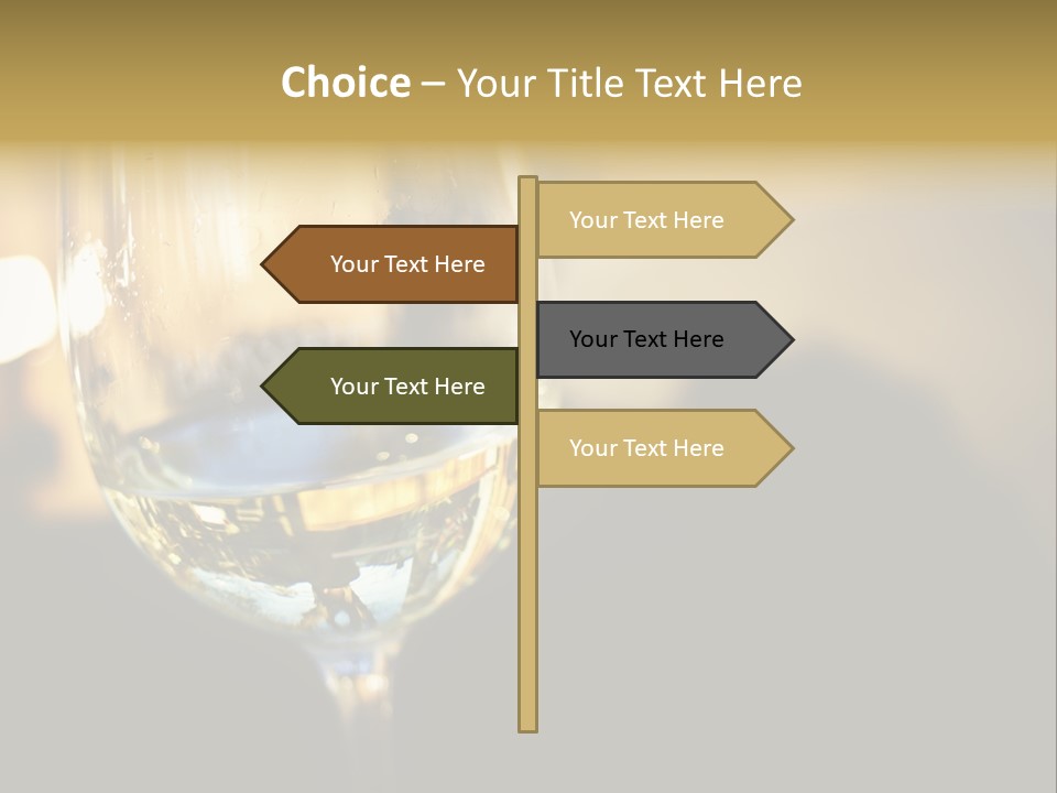 A Glass Of White Wine On A Table PowerPoint Template