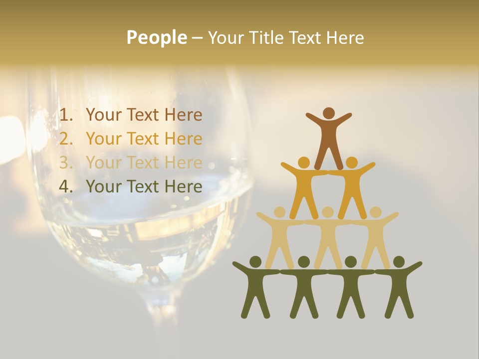 A Glass Of White Wine On A Table PowerPoint Template