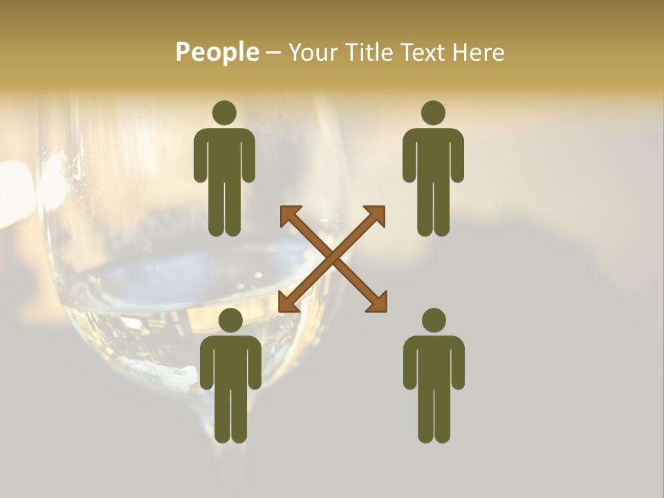 A Glass Of White Wine On A Table PowerPoint Template