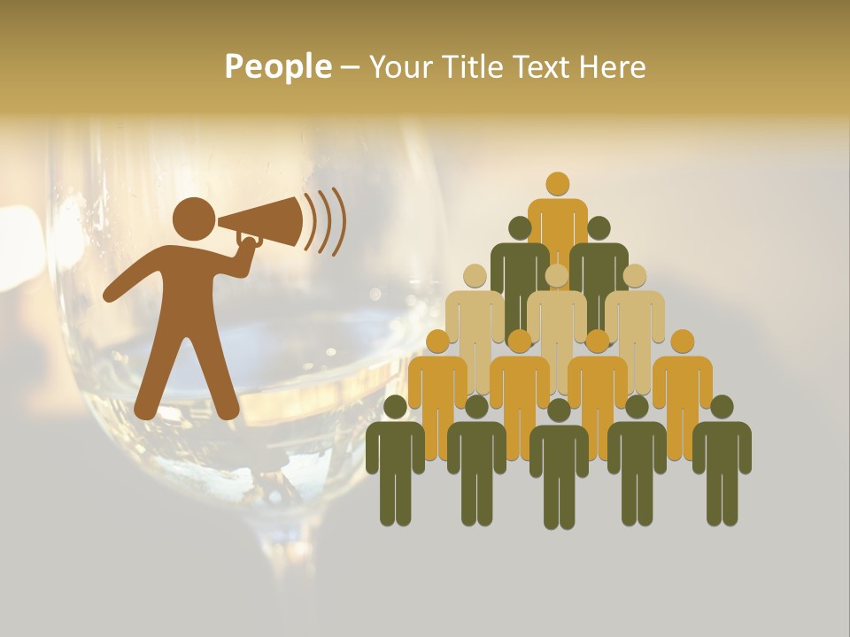 A Glass Of White Wine On A Table PowerPoint Template