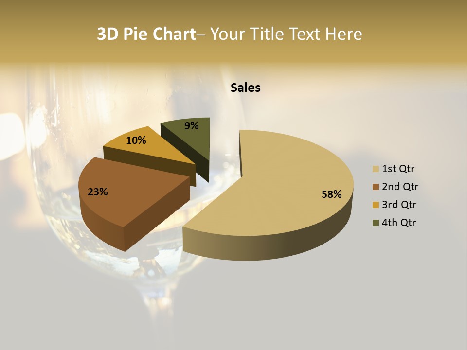 A Glass Of White Wine On A Table PowerPoint Template