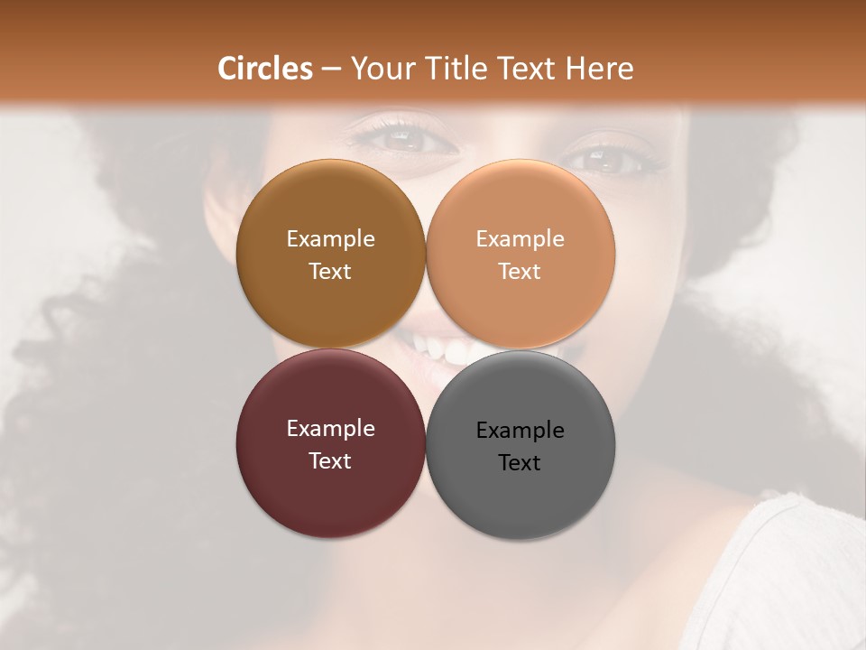 A Woman With Curly Hair Is Smiling For The Camera PowerPoint Template