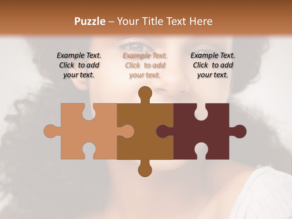 A Woman With Curly Hair Is Smiling For The Camera PowerPoint Template