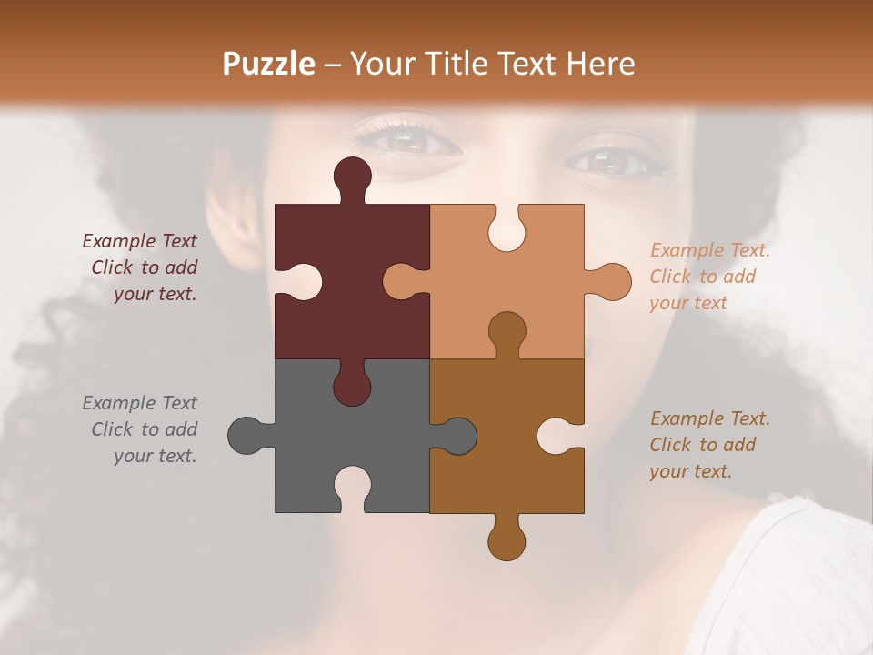 A Woman With Curly Hair Is Smiling For The Camera PowerPoint Template