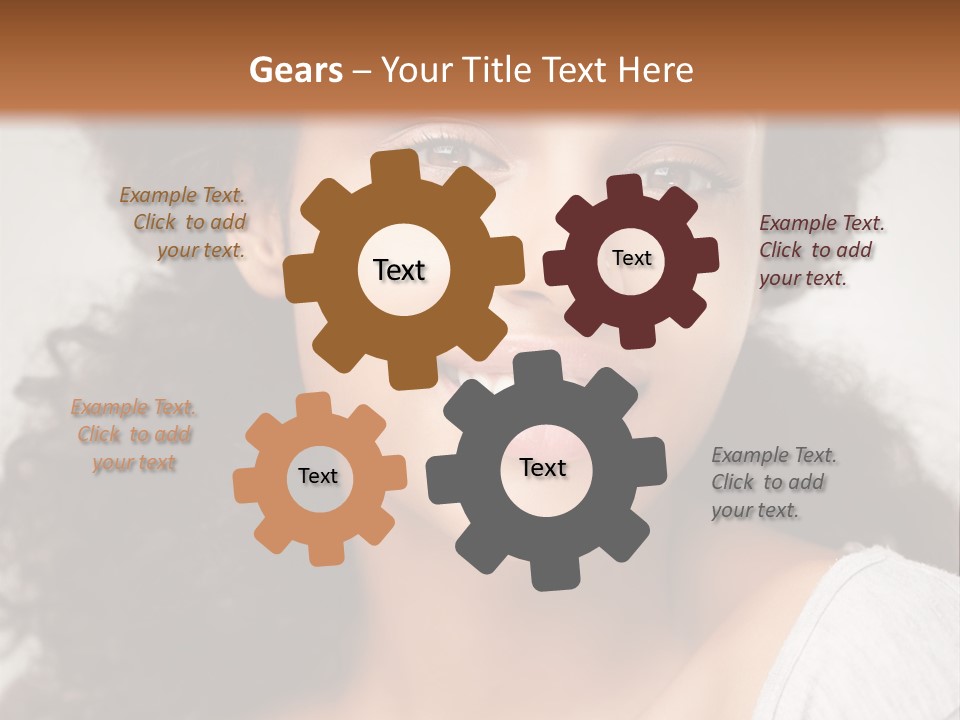 A Woman With Curly Hair Is Smiling For The Camera PowerPoint Template