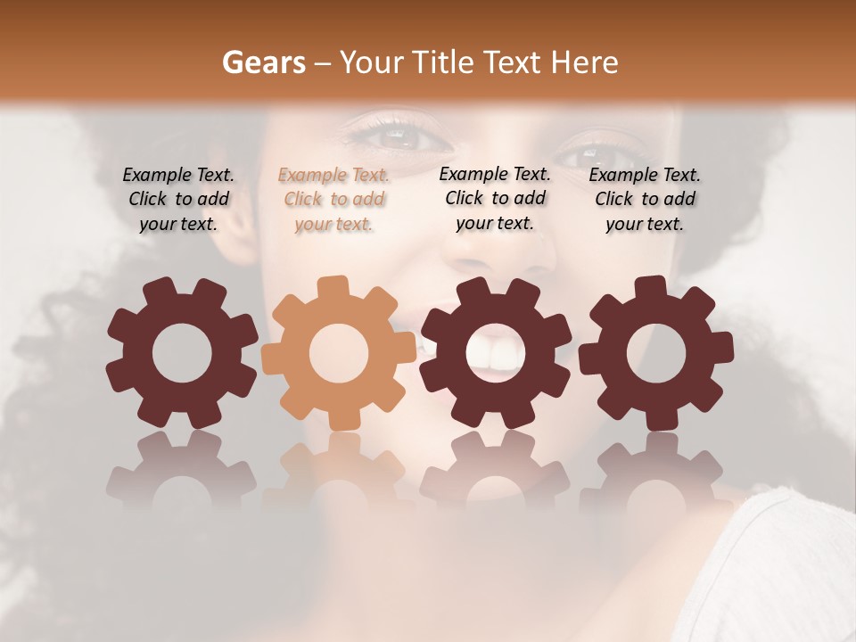 A Woman With Curly Hair Is Smiling For The Camera PowerPoint Template