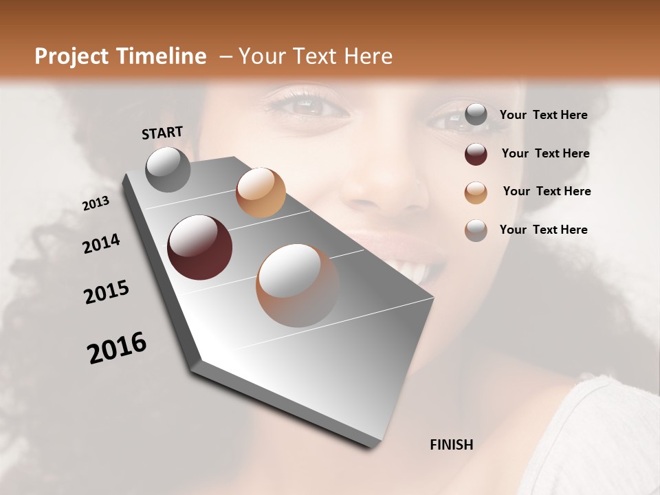 A Woman With Curly Hair Is Smiling For The Camera PowerPoint Template