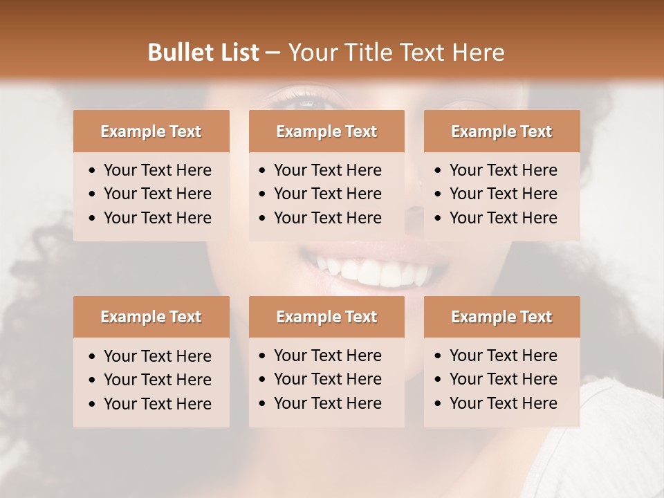 A Woman With Curly Hair Is Smiling For The Camera PowerPoint Template