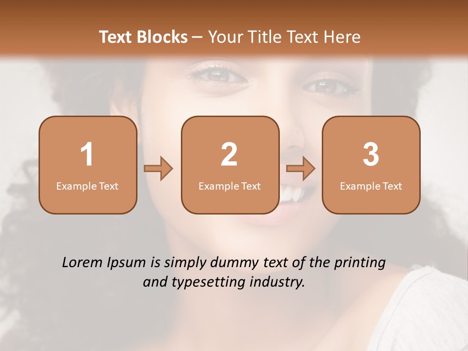 A Woman With Curly Hair Is Smiling For The Camera PowerPoint Template