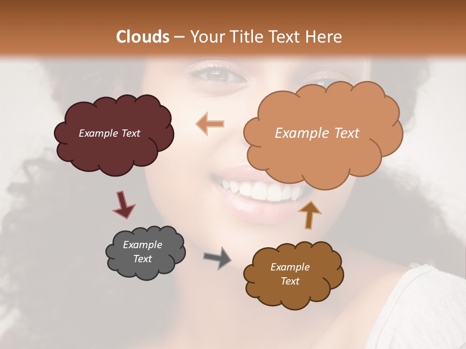 A Woman With Curly Hair Is Smiling For The Camera PowerPoint Template