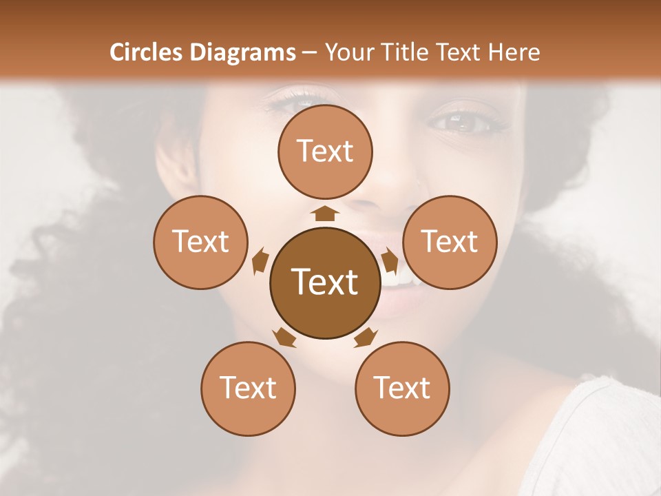 A Woman With Curly Hair Is Smiling For The Camera PowerPoint Template