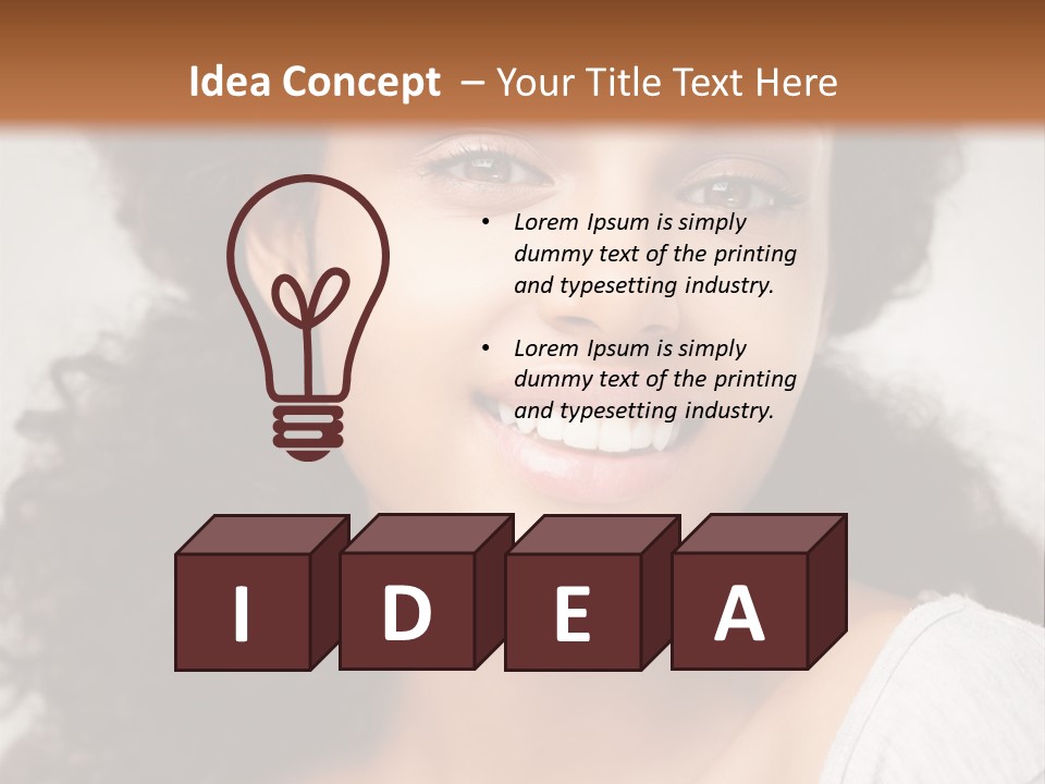 A Woman With Curly Hair Is Smiling For The Camera PowerPoint Template