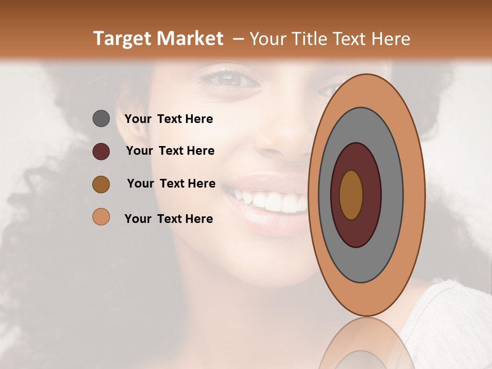 A Woman With Curly Hair Is Smiling For The Camera PowerPoint Template